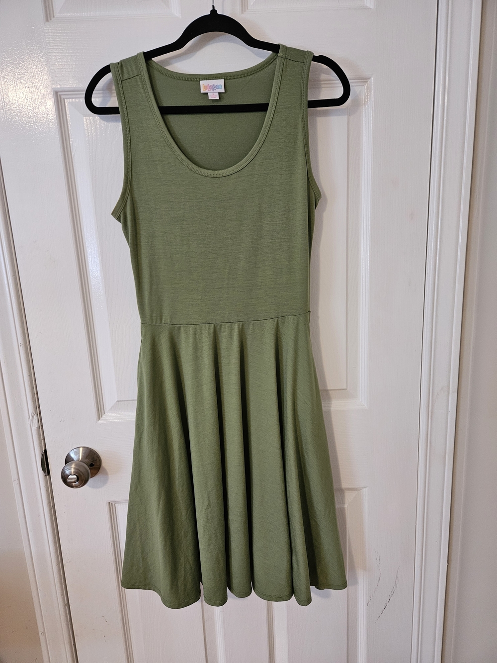 LuLaRoe Olive Green Sleeveless Fit & Flare Mini Dress